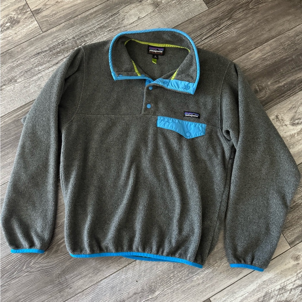 patagonia synchilla snap t gray blue xs